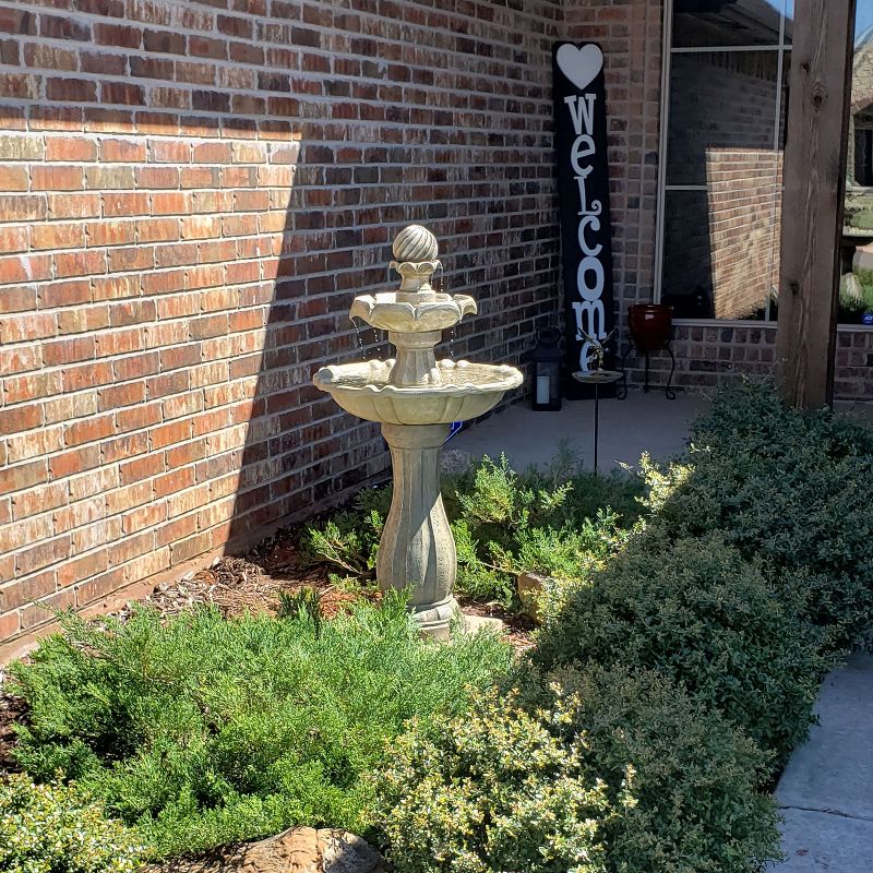 Chatsworth Two Tier Solar On Demand Fountain with Weathered Stone - Smart Solar