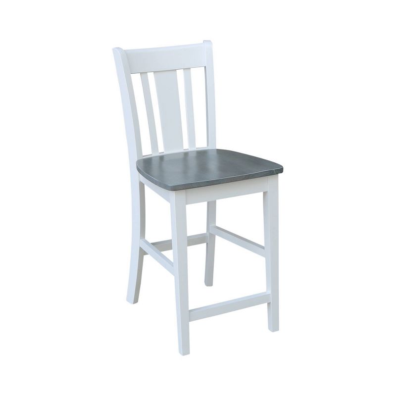 36" Round Counter Height Dining Sets with 2 San Remo Stools White/Heather Gray - International Concepts