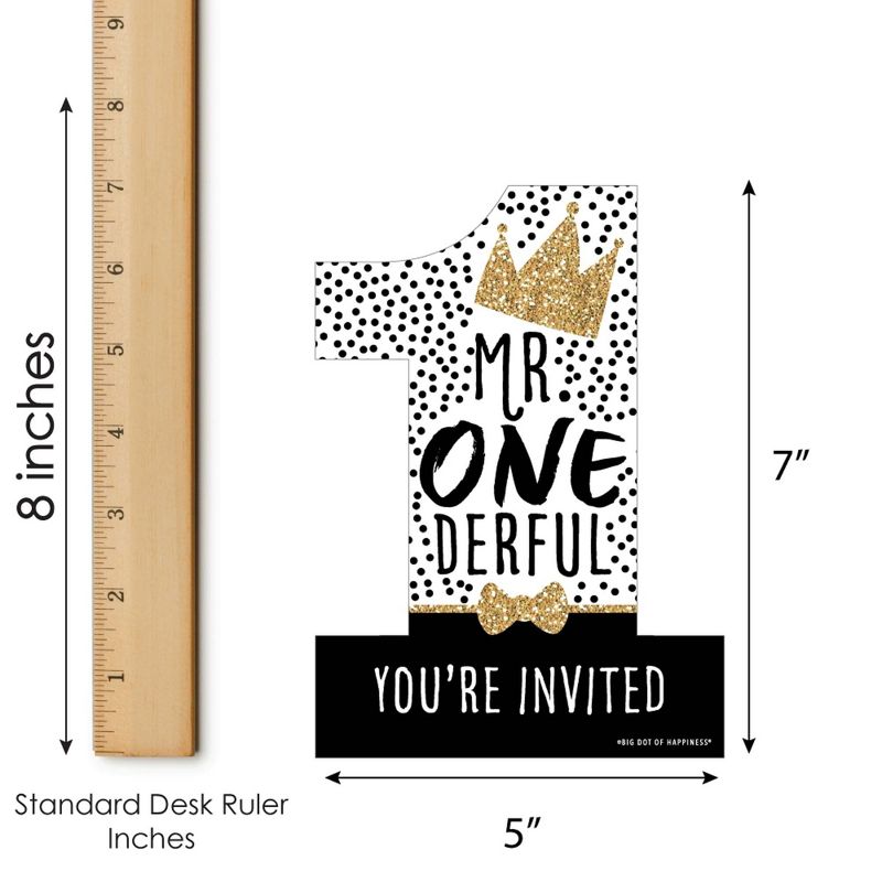 Big Dot of Happiness Adult 70th Birthday - Gold - Shaped Fill-In Invitations - Birthday Party Invitation Cards with Envelopes - Set of 12