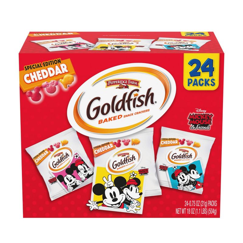 Pepperidge Farm Goldfish Mickey Mouse Valentine's Baked Snack Crackers - 24ct