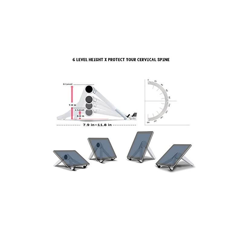 Stand Adjustable Portable Tablet HolderCooling Portable Ventilated StandMultifunction Folding BracketErgonomic Desktop Stand Fits Notebooks from 10quot17quot and All Tablets