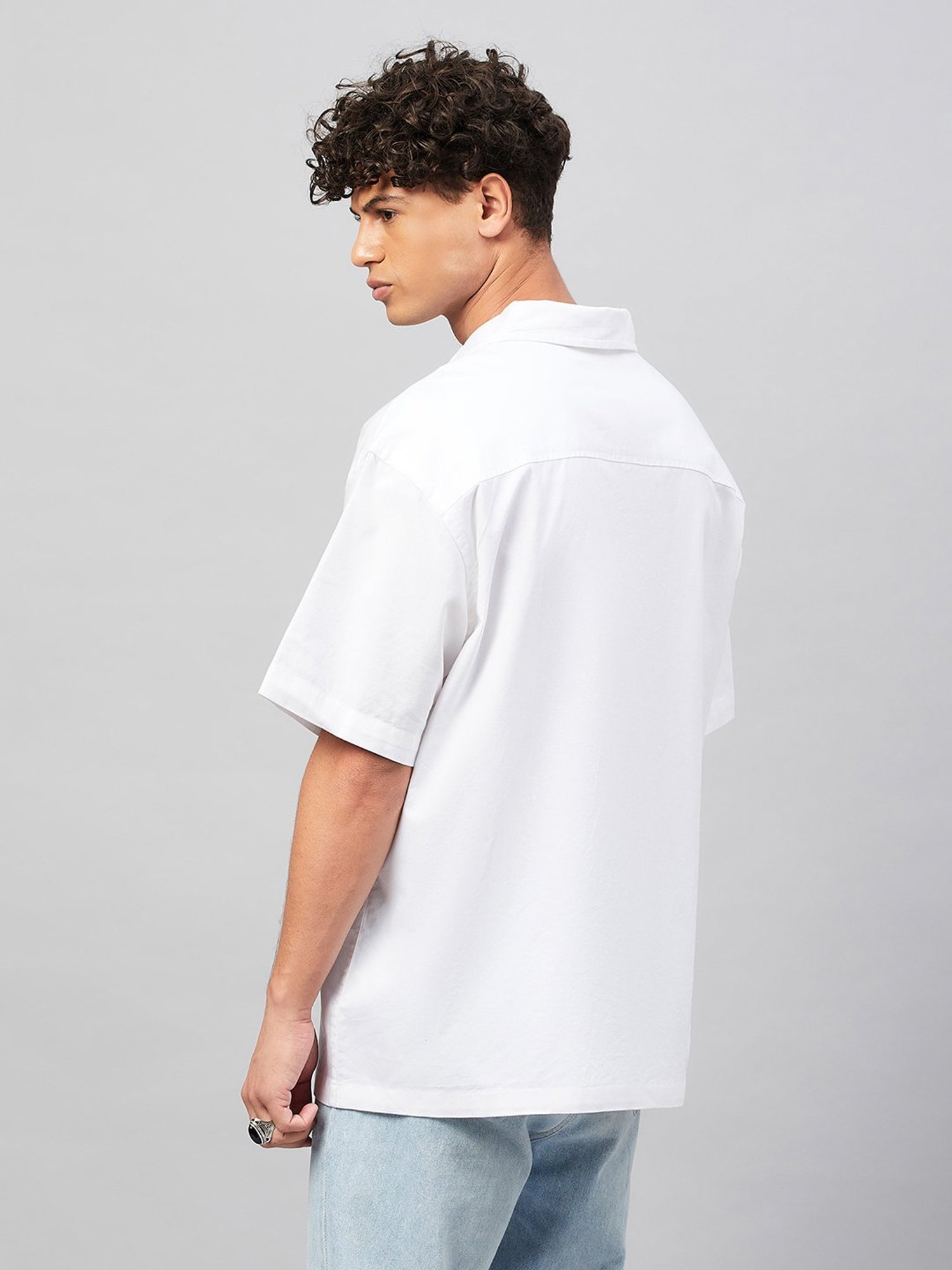 CHIMPAAANZEE White Loose Fit Oversized Shirt