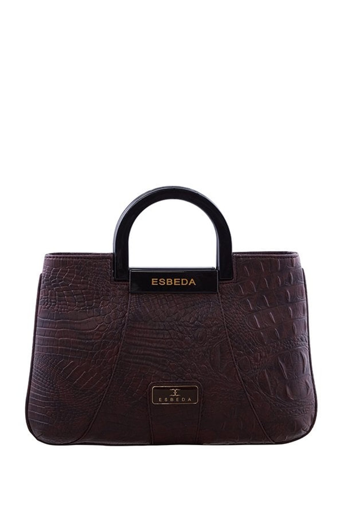 Esbeda Dark Brown Textured Handbag