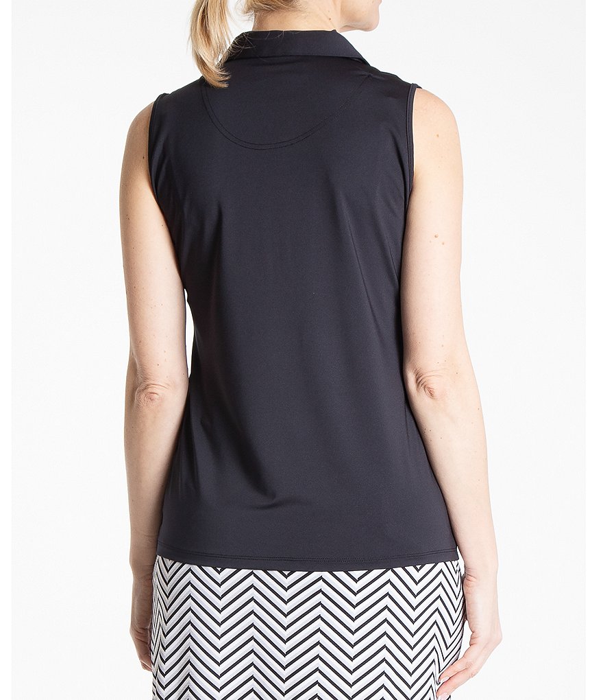 Sport Haley Aria Sleeveless Solid Polo Top