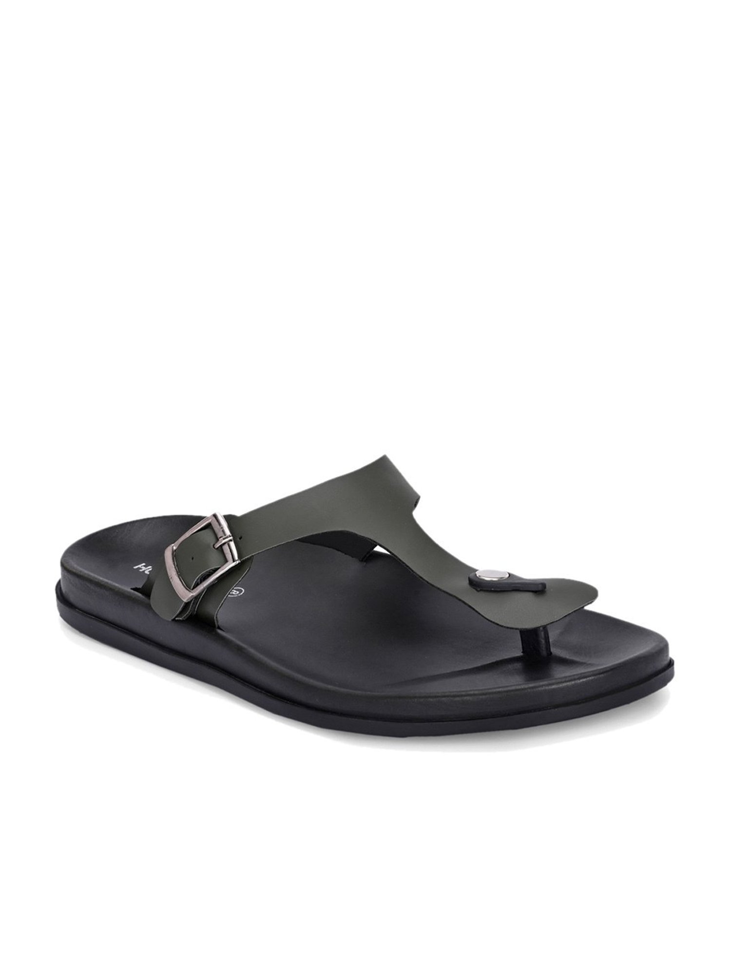 Hoversole Men's Olive T-Strap Sandals