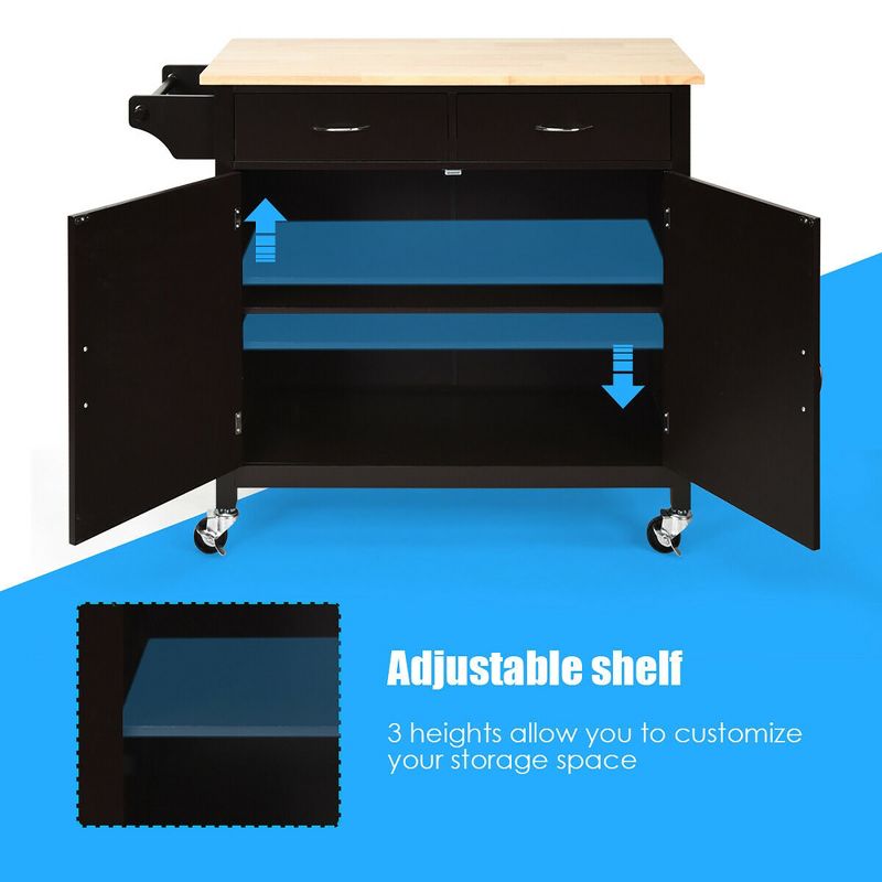 Sunrise Kitchen Island with American Maple Top White/Natural - Flora Home