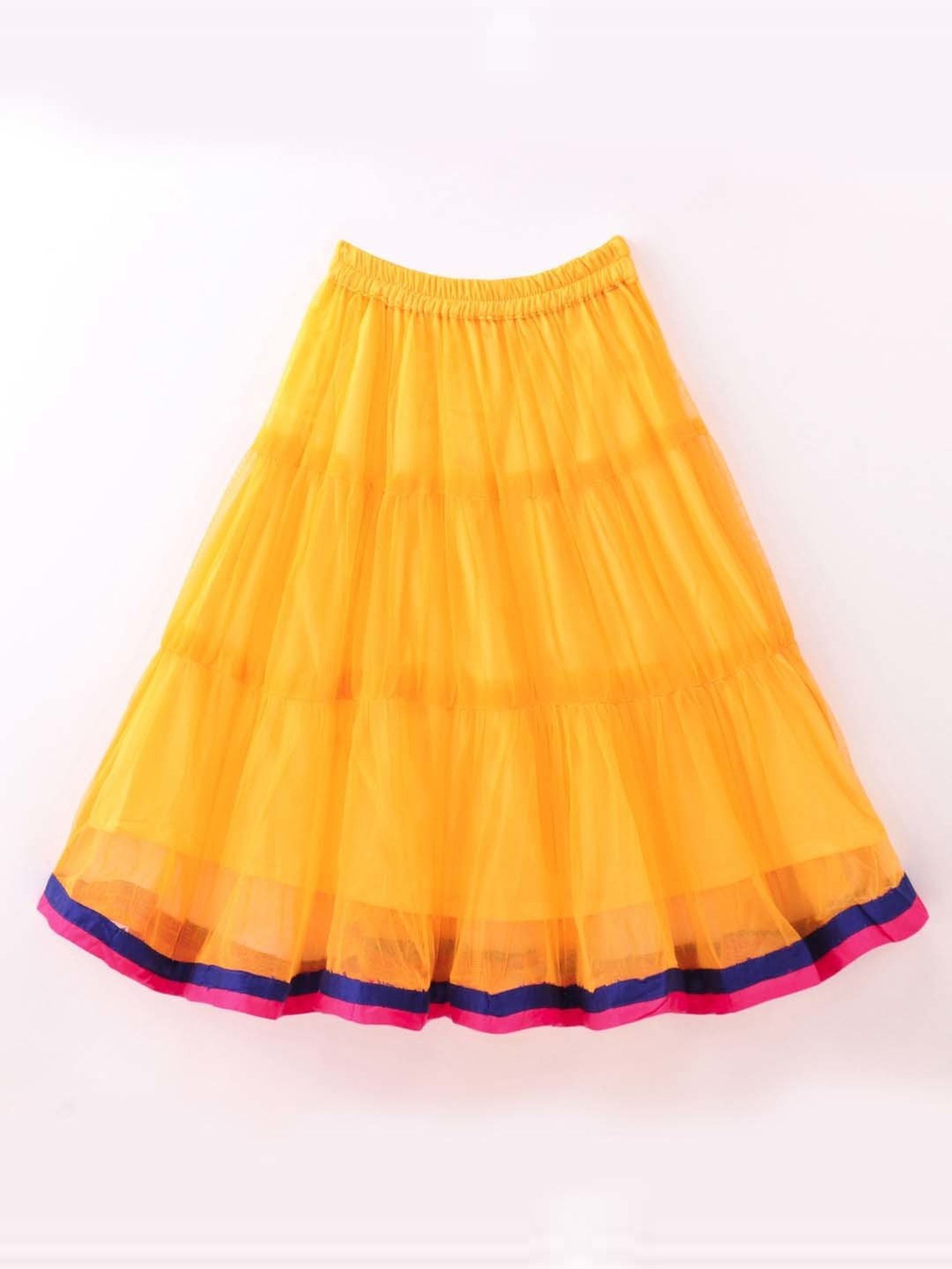 TWISHA Kids Pink & Yellow Embroidered Top Set