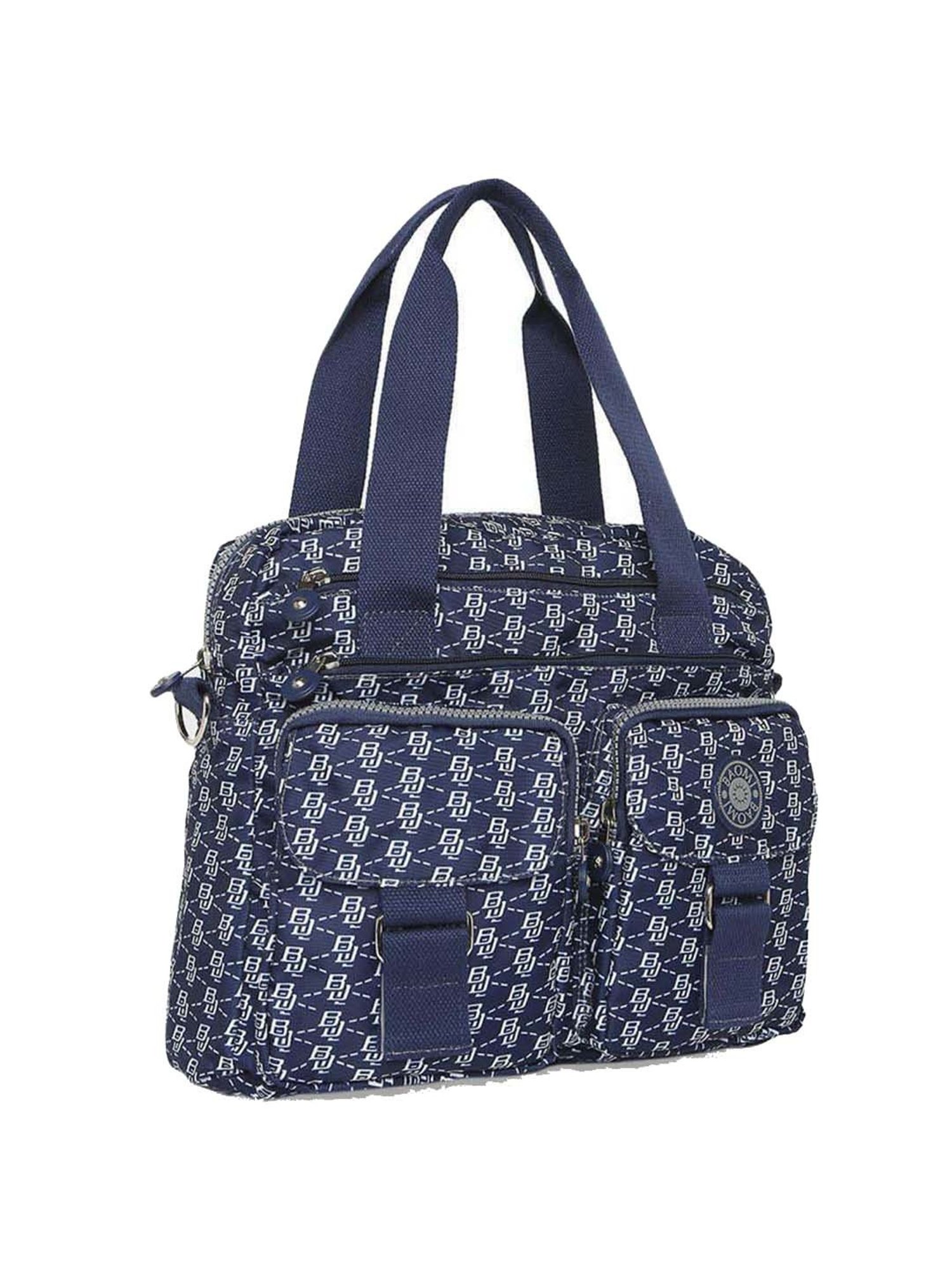 Baomi Blue Printed Medium Handbag