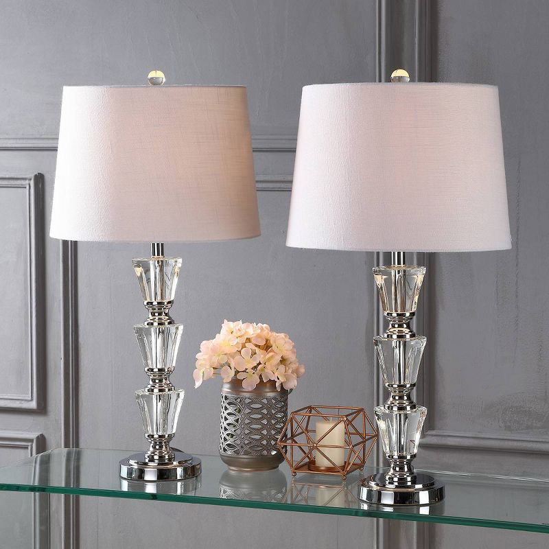 27" (Set of 2) Layla Crystal Table Lamp (Includes LED Light Bulb) Clear - JONATHAN Y