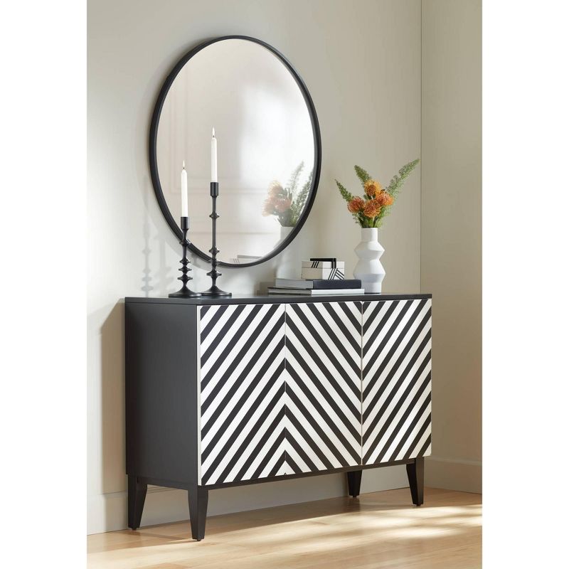 Uttermost Mayfair Matte Black 34" Round Wall Mirror