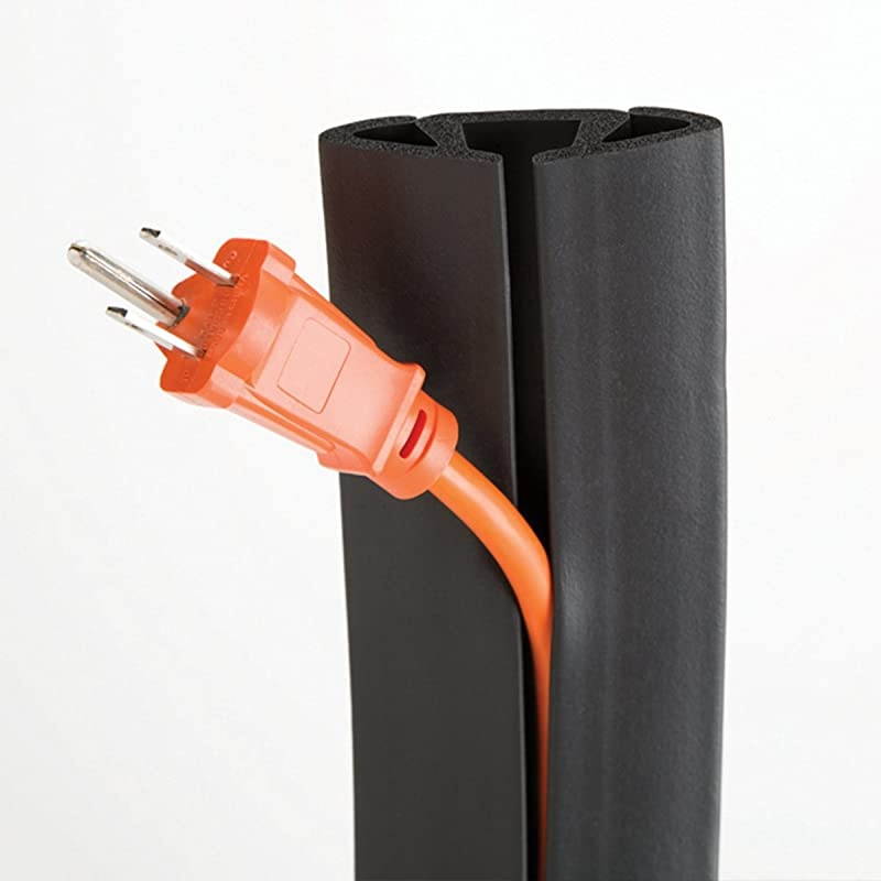 3Channel Cord Protector Concealer for Floor 30FT Black