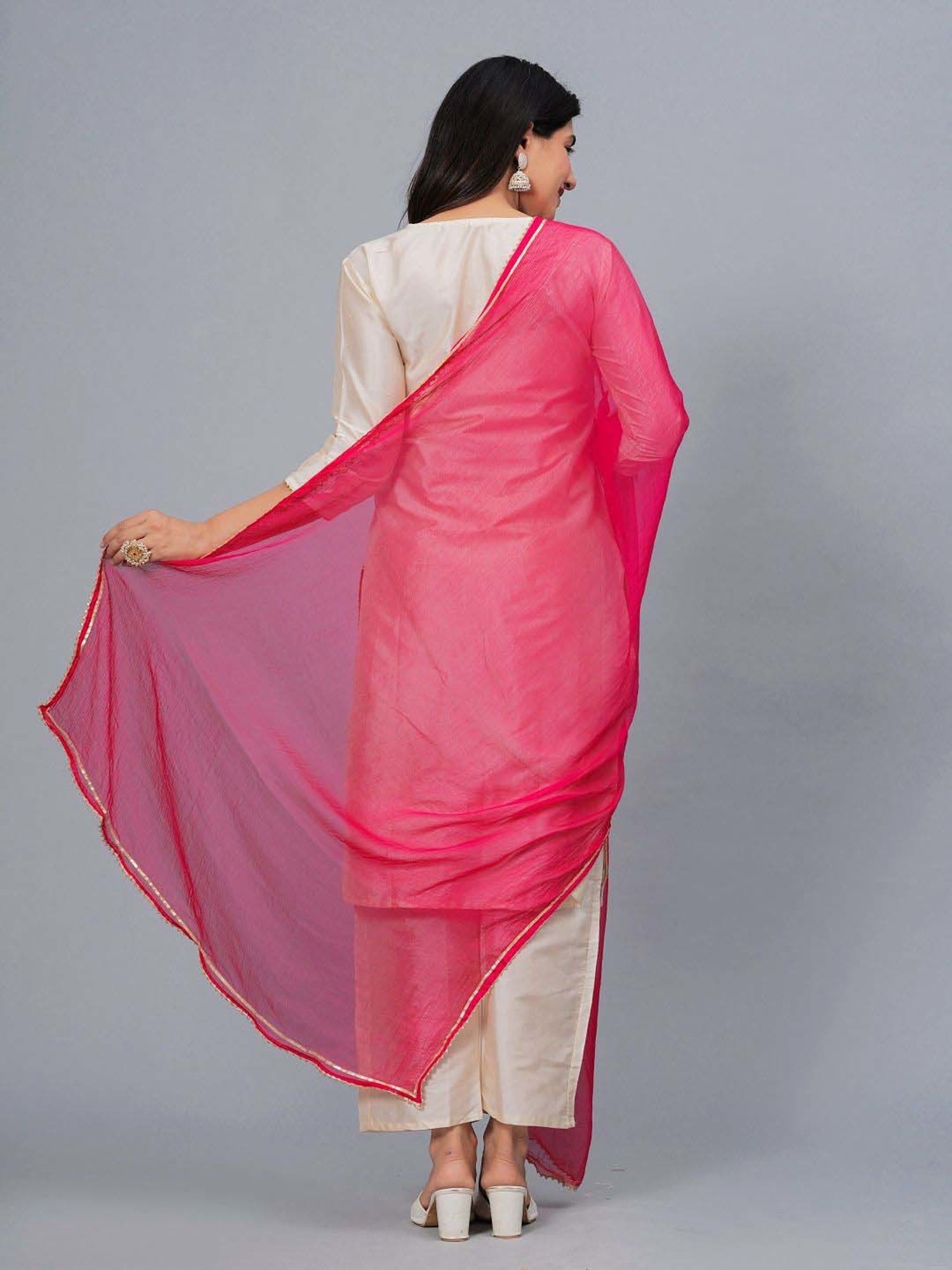 Stylum Pink Plain Dupatta