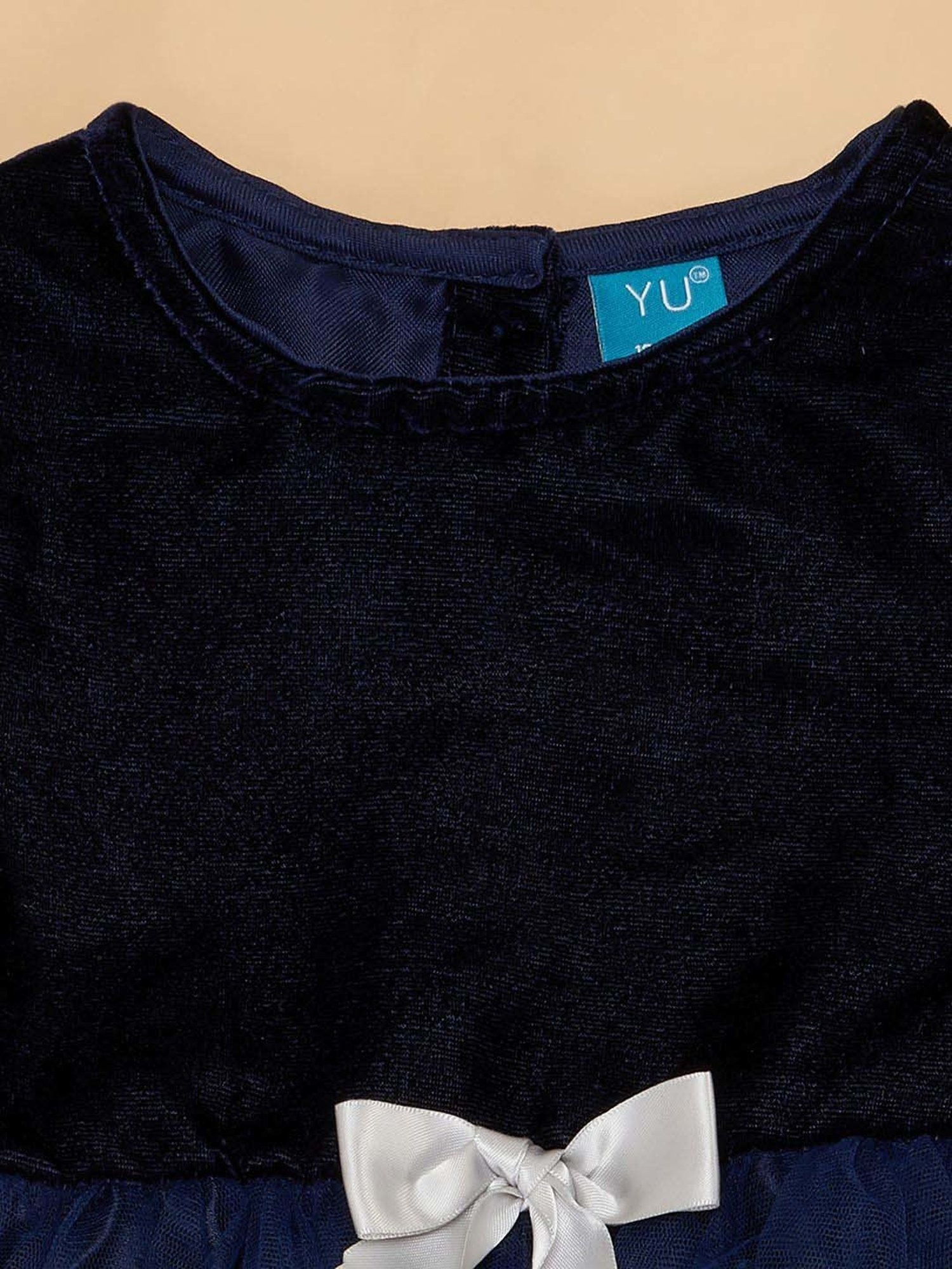 YU by Pantaloons Kids Navy Applique Full Sleeves Dress