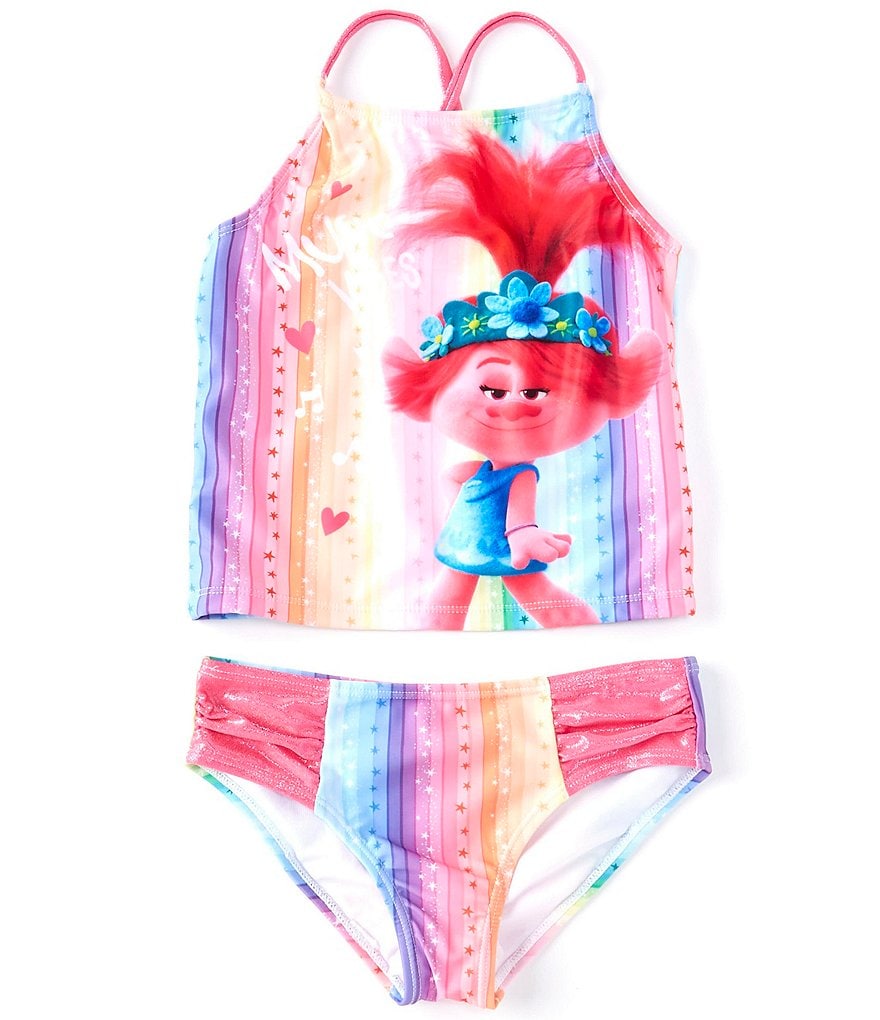 Universal Studios Little Girls 4-6X Trolls Tankini Two-Piece Swimsuit