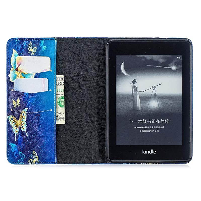 Kindle Paperwhite Case (10th Generation, 2018 Release),  PU Leather Stand Flip Folio [Card Holder] Protective Wallet Case Cover for  Kindle Paperwhite 4 2018 - Colorful Flower