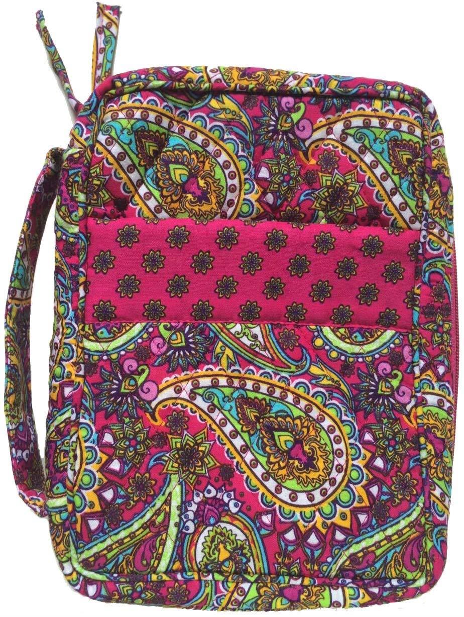 Medium Sizes 8.75 X 6.25 X 2.5 Inches Bible Cover Good Book Cover Quiltd Cotton Quilted Fabric (M, 1602E Purple Paisley)