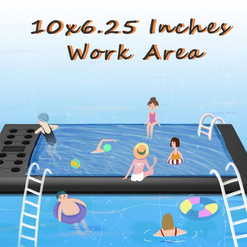 GAOMON M106K PRO 10 x 6.25 Graphics Drawing Tablet with 8192 Levels Tilt Supported Battery-Free Stylus and 12 Hot Keys for Windows/mac/Android OS