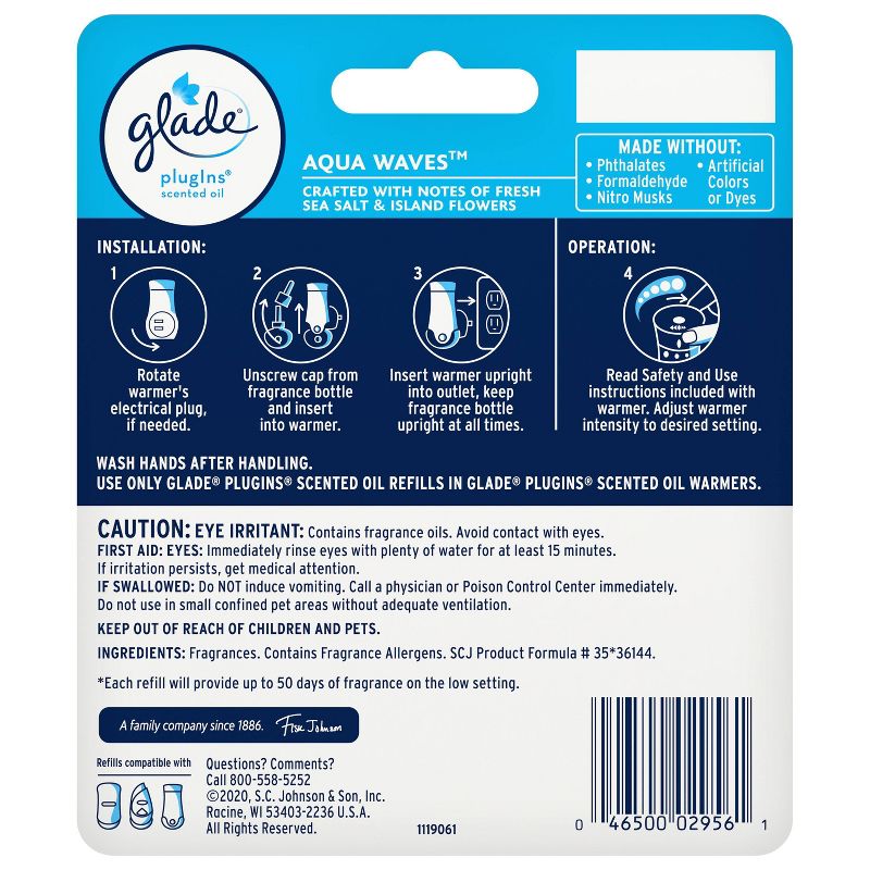 Glade Aqua Waves PlugIns Refill - 2ct