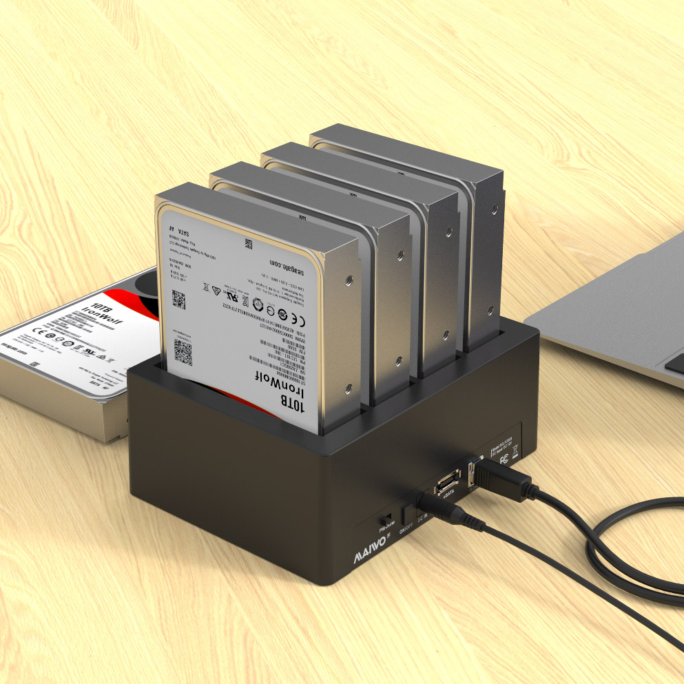 MAIWO K3084 Mobile Hard Disk Box Base 3.5-Inch Four-Disk External Desktop Notebook Serial Port Mechanical Solid-State Hard Drive Duplicator