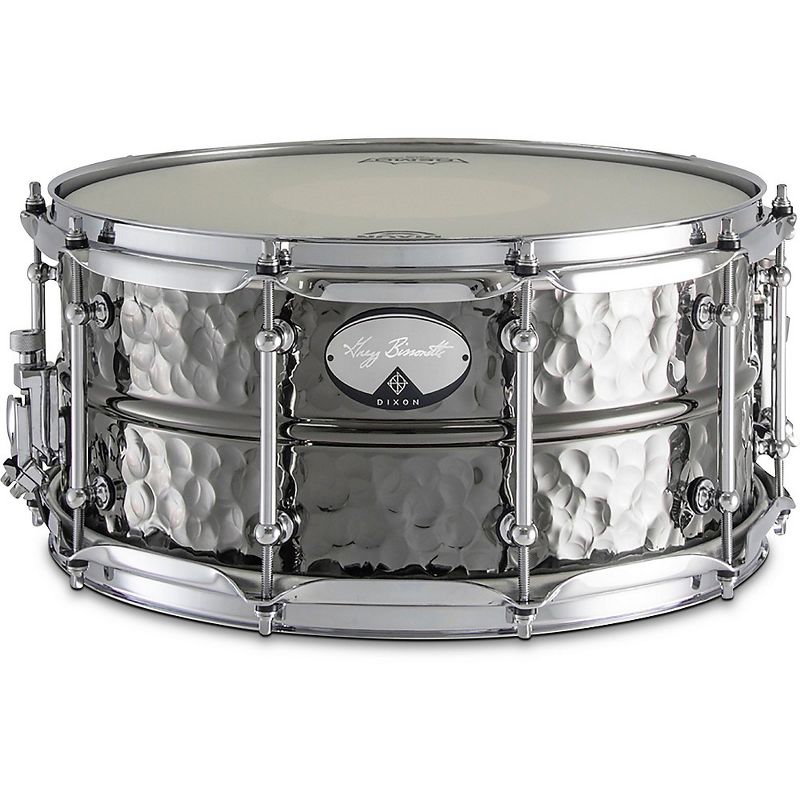 Dixon Artisan Bissonette Signature Black Nickel Plated Hammered Brass Snare Drum 14 x 6.5 in.