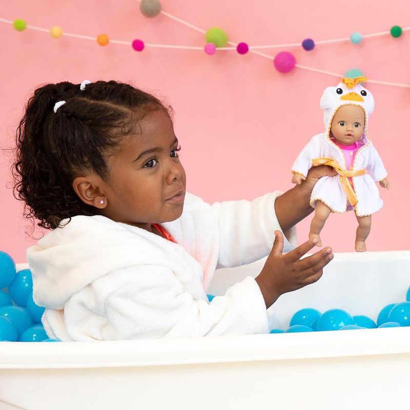 Adora Baby Bath Toy Ducky, 8.5 inch Bath Time Baby Tot Doll with QuickDri Body