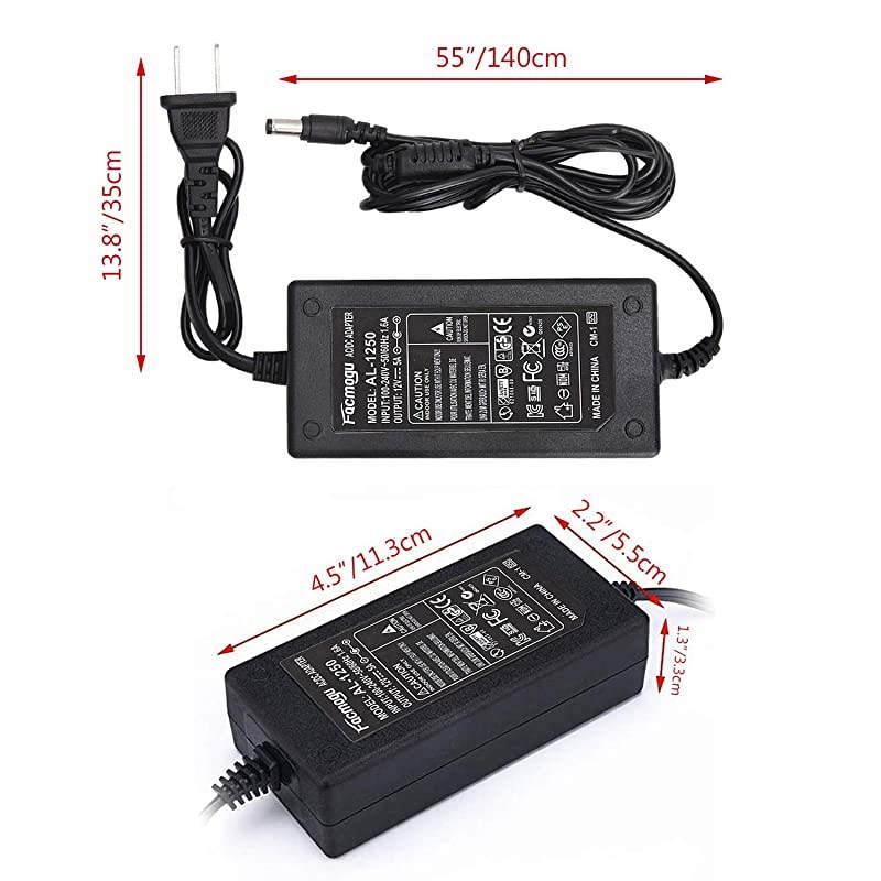 5A Power Adapter AC 100220V to DC 60W Power Supply US Plug Switching PC Power Cord for LCD Monitor LED Strip Light DVR NVR Security Cameras System CCTV Accessories