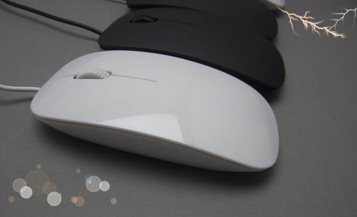 Optical game mouse Black or white wired mouse Newest fashion style for MAC for laptop for Compyter PC