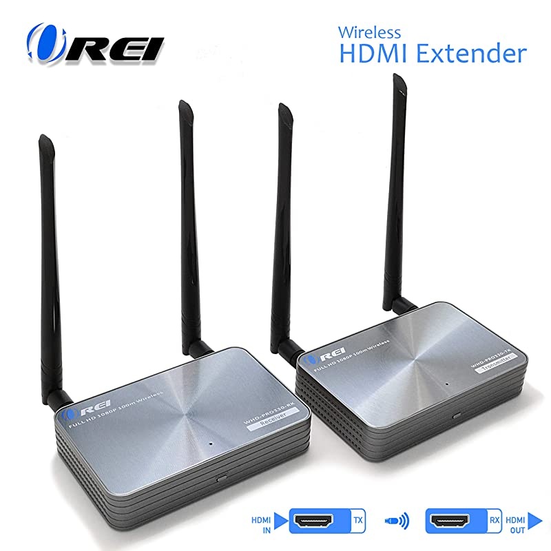 165 Ft Wireless HDMI Transmitter & Receiver, by  - Extender Full HD 1080p Perfect for Streaming from Laptop, PC, Cable, Netflix, YouTube, PS4 to HDTV/Projector - IR Support