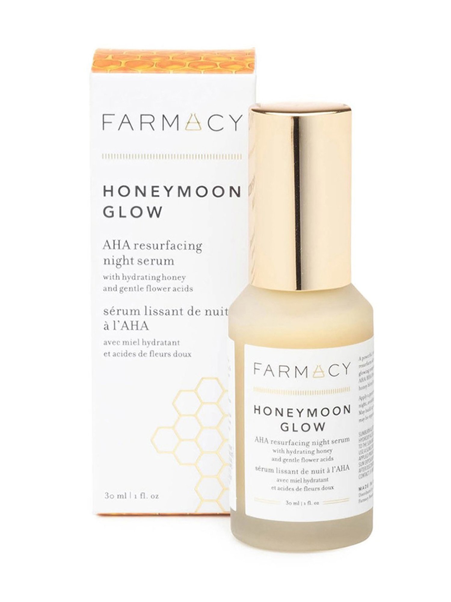 Farmacy HONEYMOON GLOW AHA Resurfacing Night Serum with Hydrating Honey + Gentle Flower Acids 30 ml