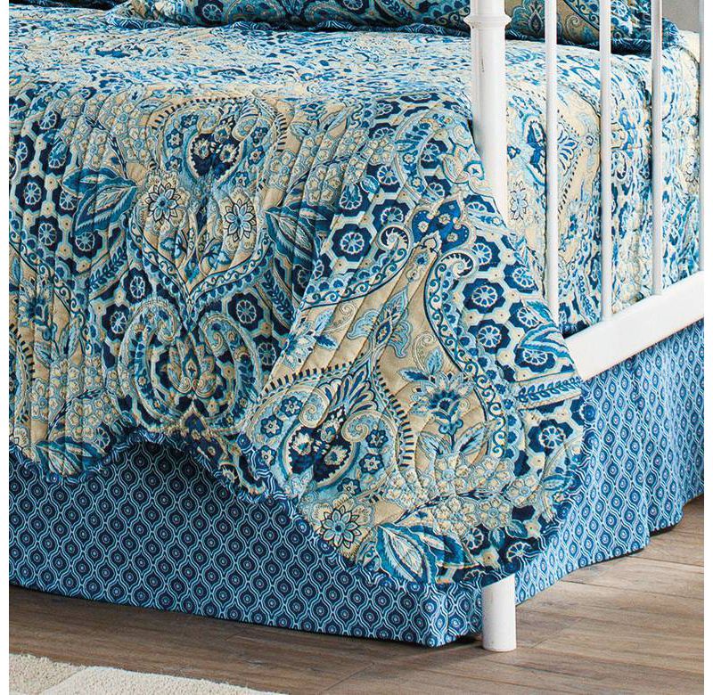 Blue Damask Moonlit Shadows Reversible Daybed Set 5pc - Waverly