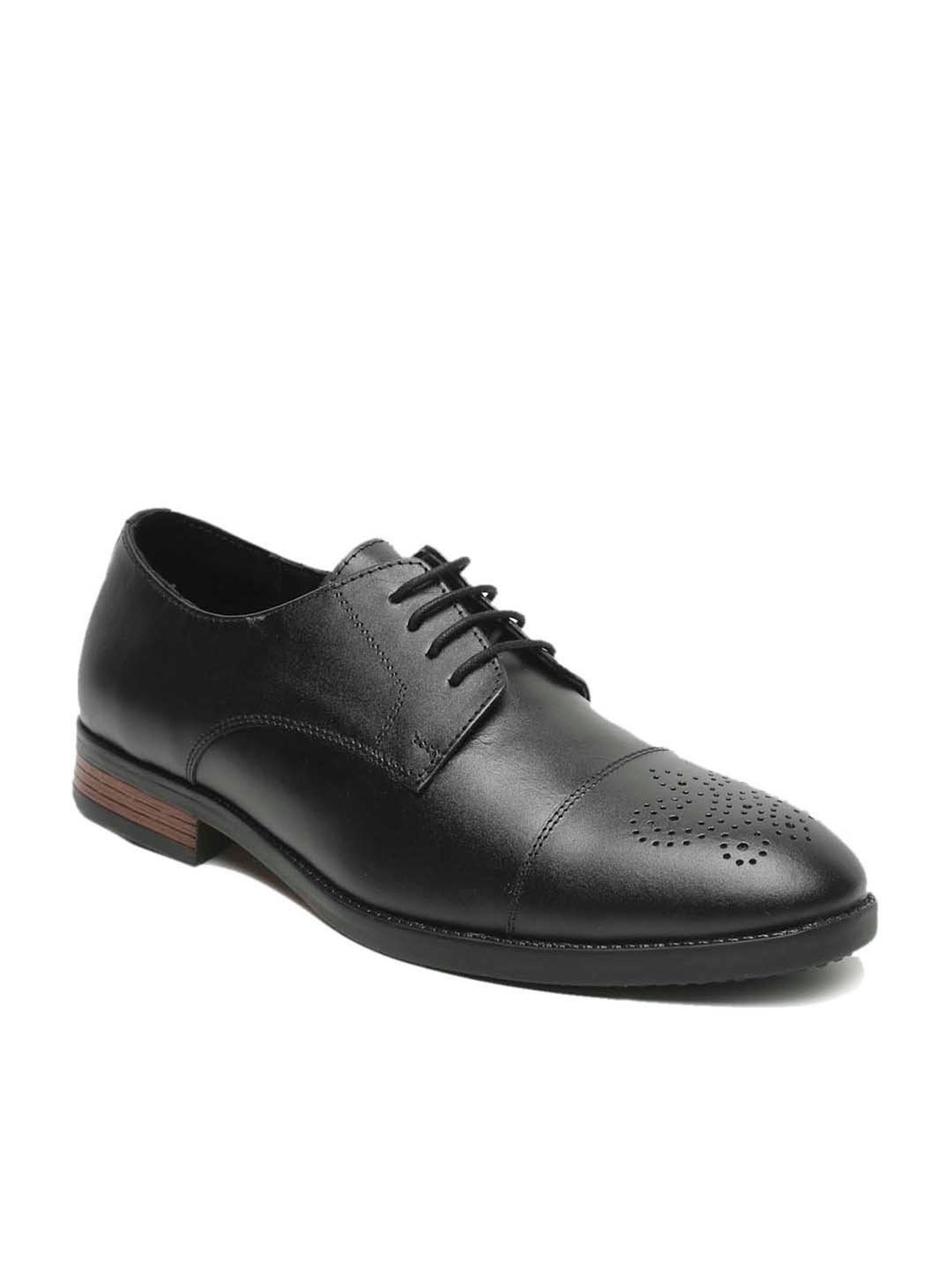 Teakwood Leathers Men's Black Derby Shoes