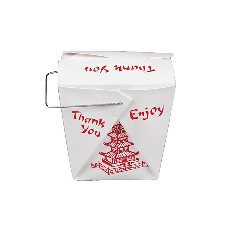 Count 16 oz Pagoda Wire Handle Chinese Takeout Box