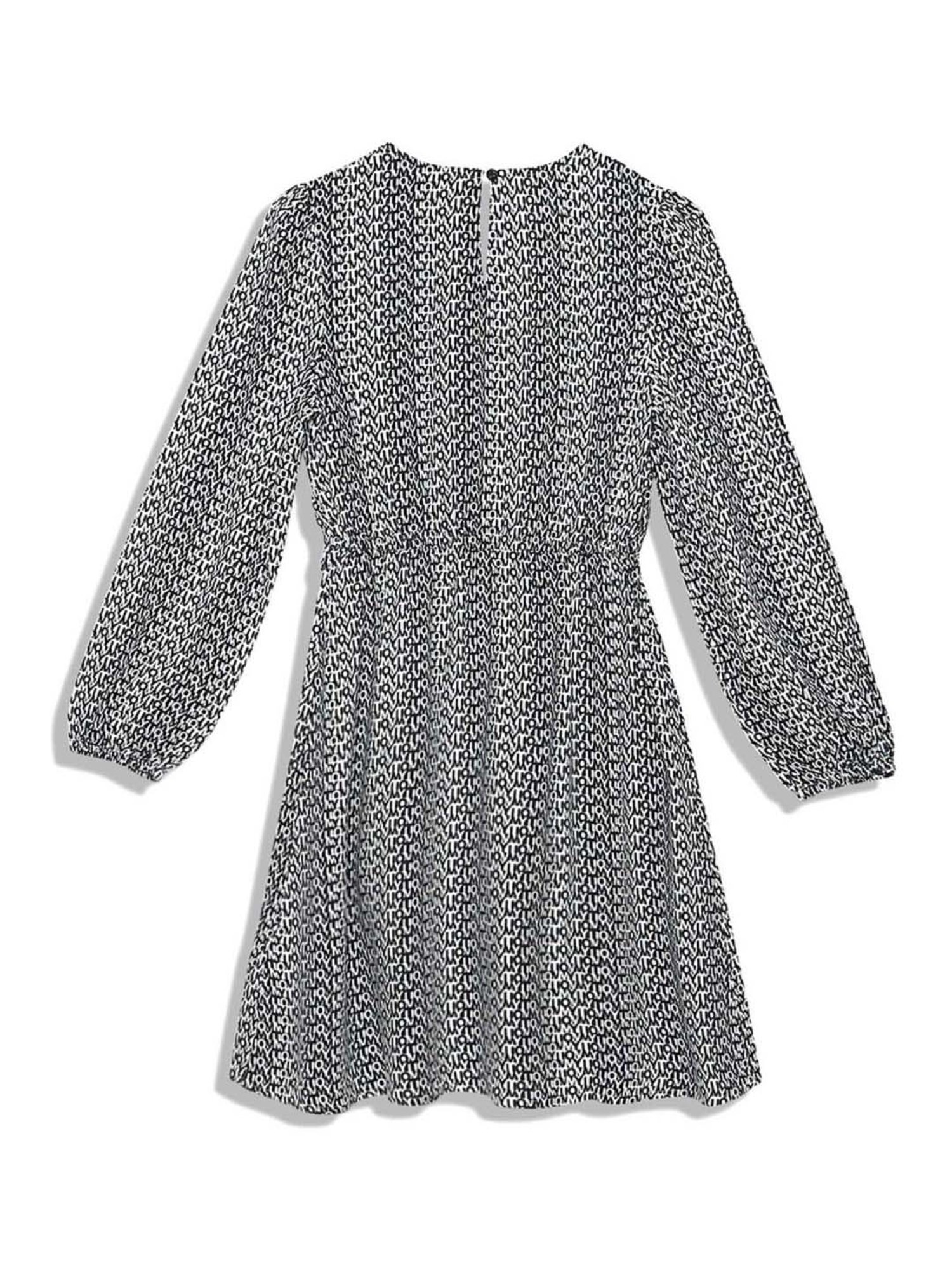 Tommy Hilfiger Kids White & Desert Sky Logo Full Sleeves Dress