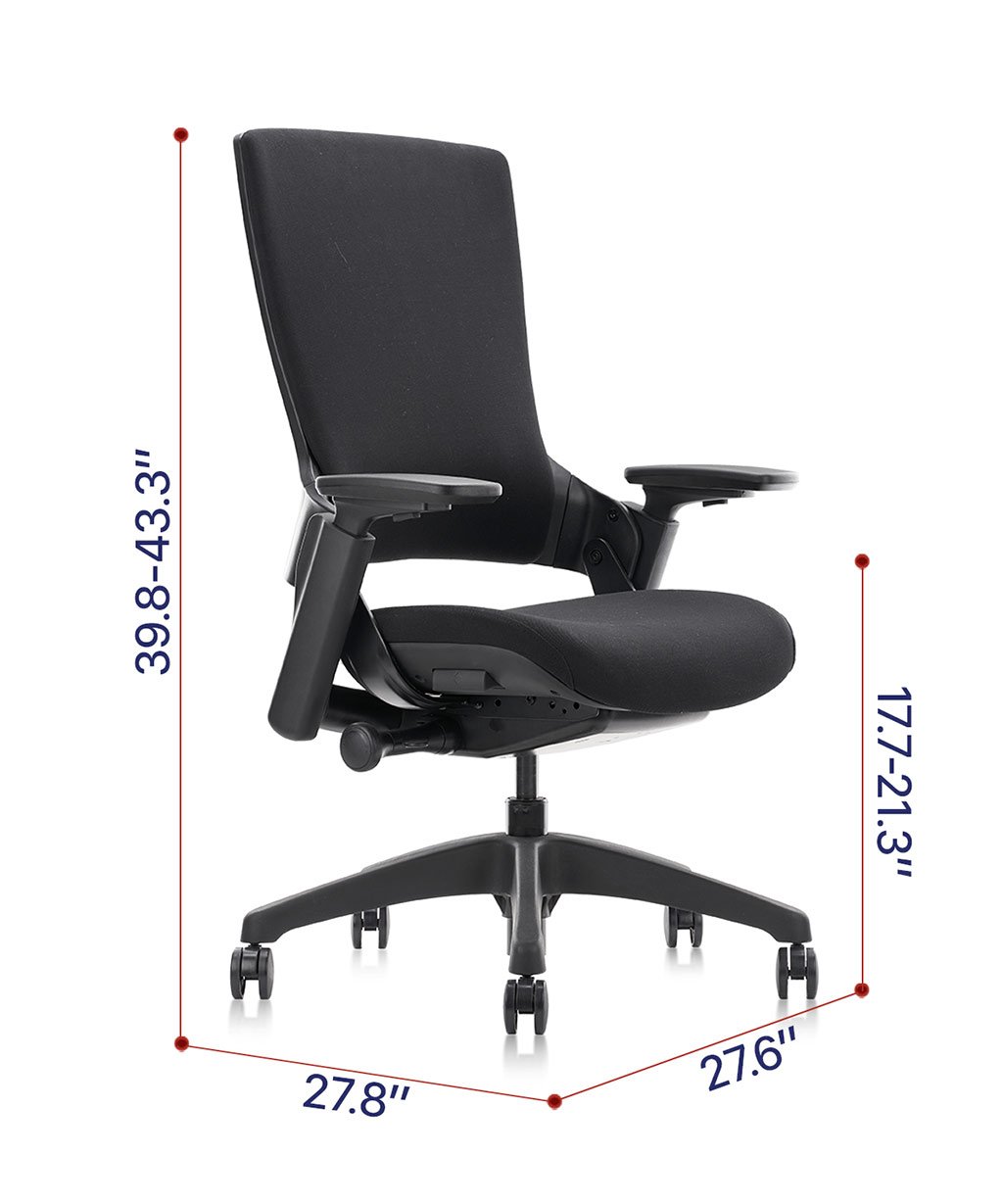 COLAMY Ergonomic High Swivel Executive Chair with Adjustable Height 3D Arm Rest Lumbar Support and Upholstered Back for Home Office Gray New Version
