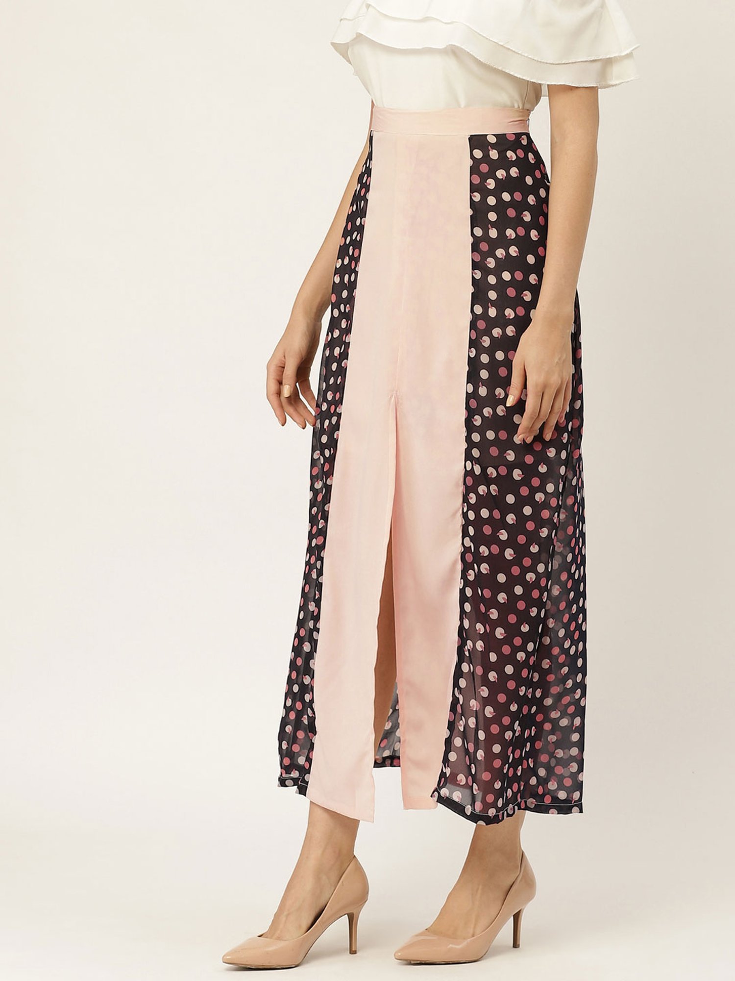 Belle Fille Beige Printed Skirt