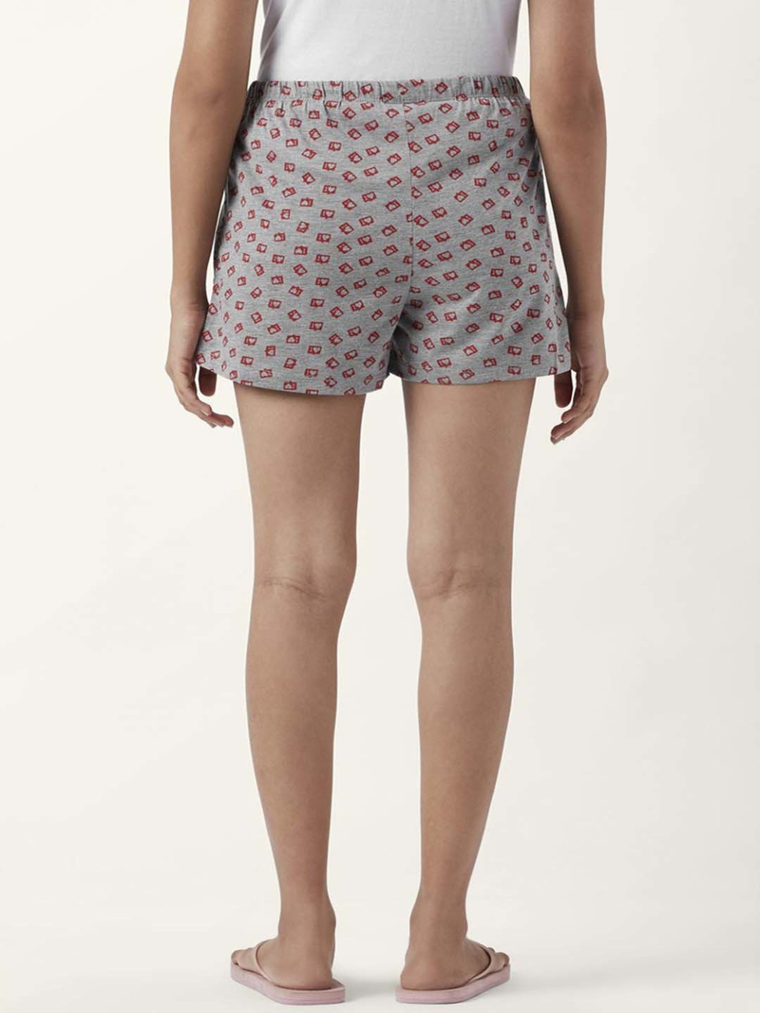 Dreamz by Pantaloons Pink Grey Cotton Printed Shorts