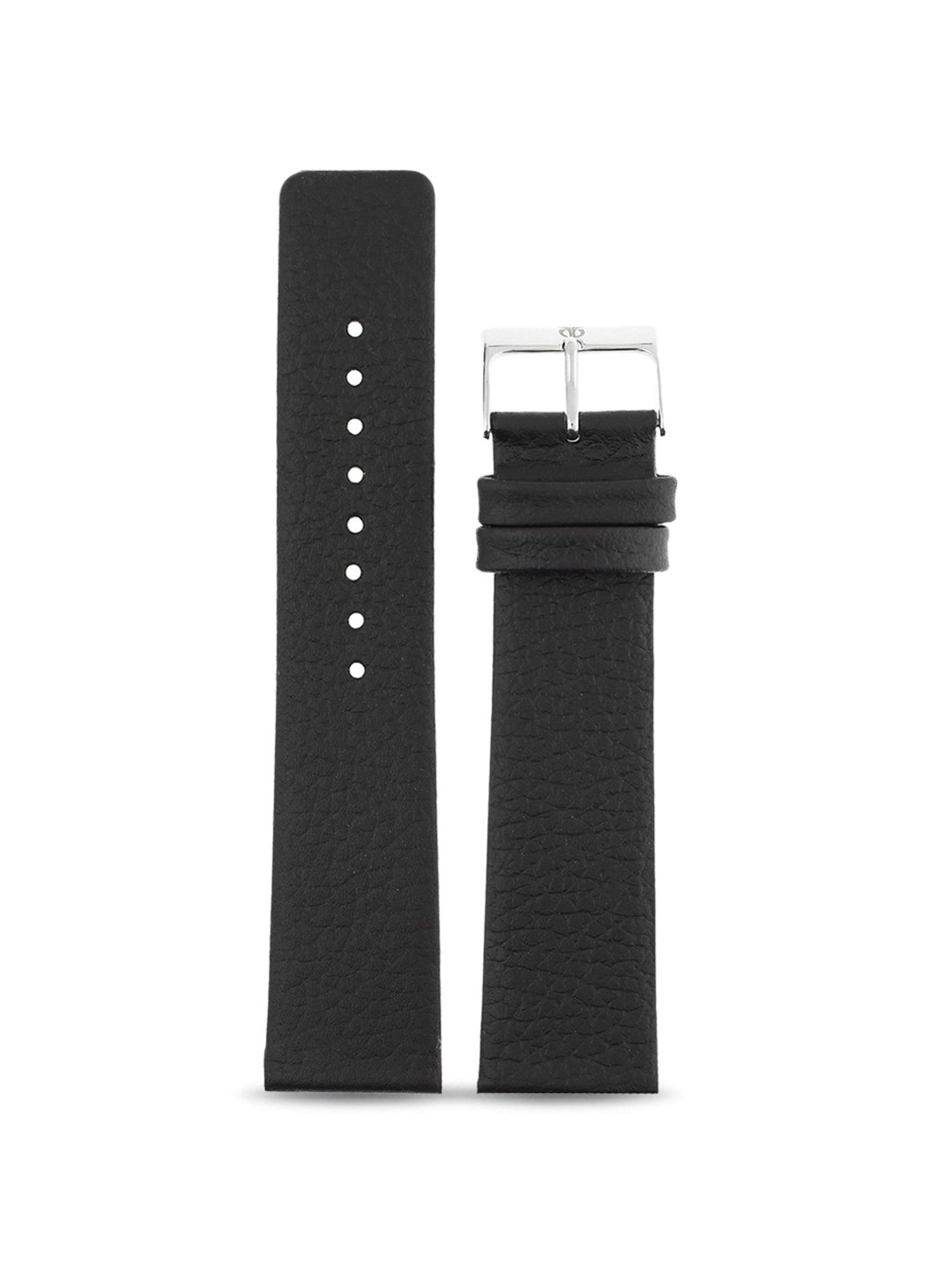22MM BLACK Titan Genuine Leather Strap for MEN