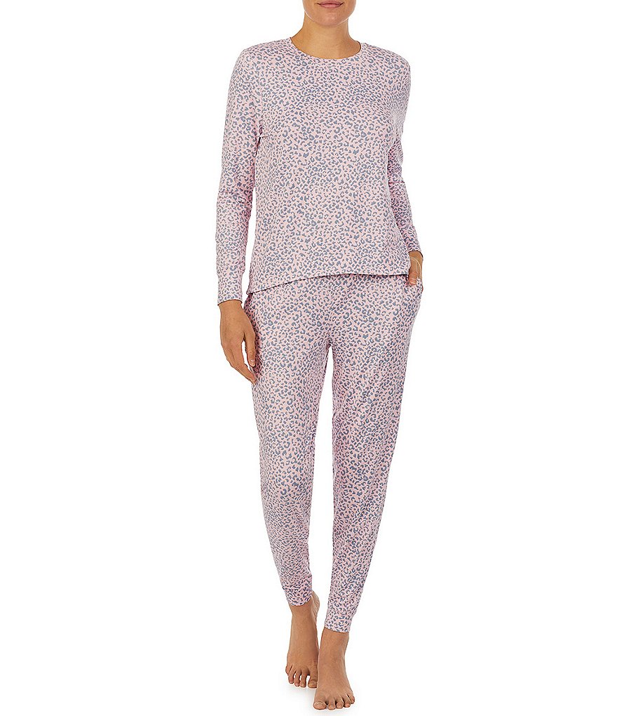 Jane & Bleecker New York Animal Print Cozy Jersey Knit Coordinating Pajama Set