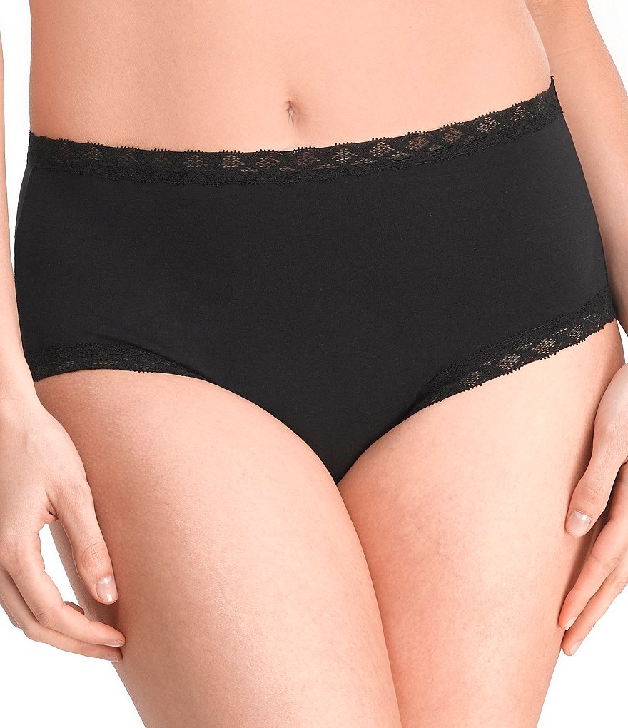 Natori Bliss Pima Cotton Brief Lace Trim Panty