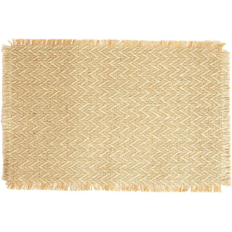 Natural Jute Table Placemats Set of 4 Dining Table Mat for Kitchen Party Decor (17.75 x 12 in)