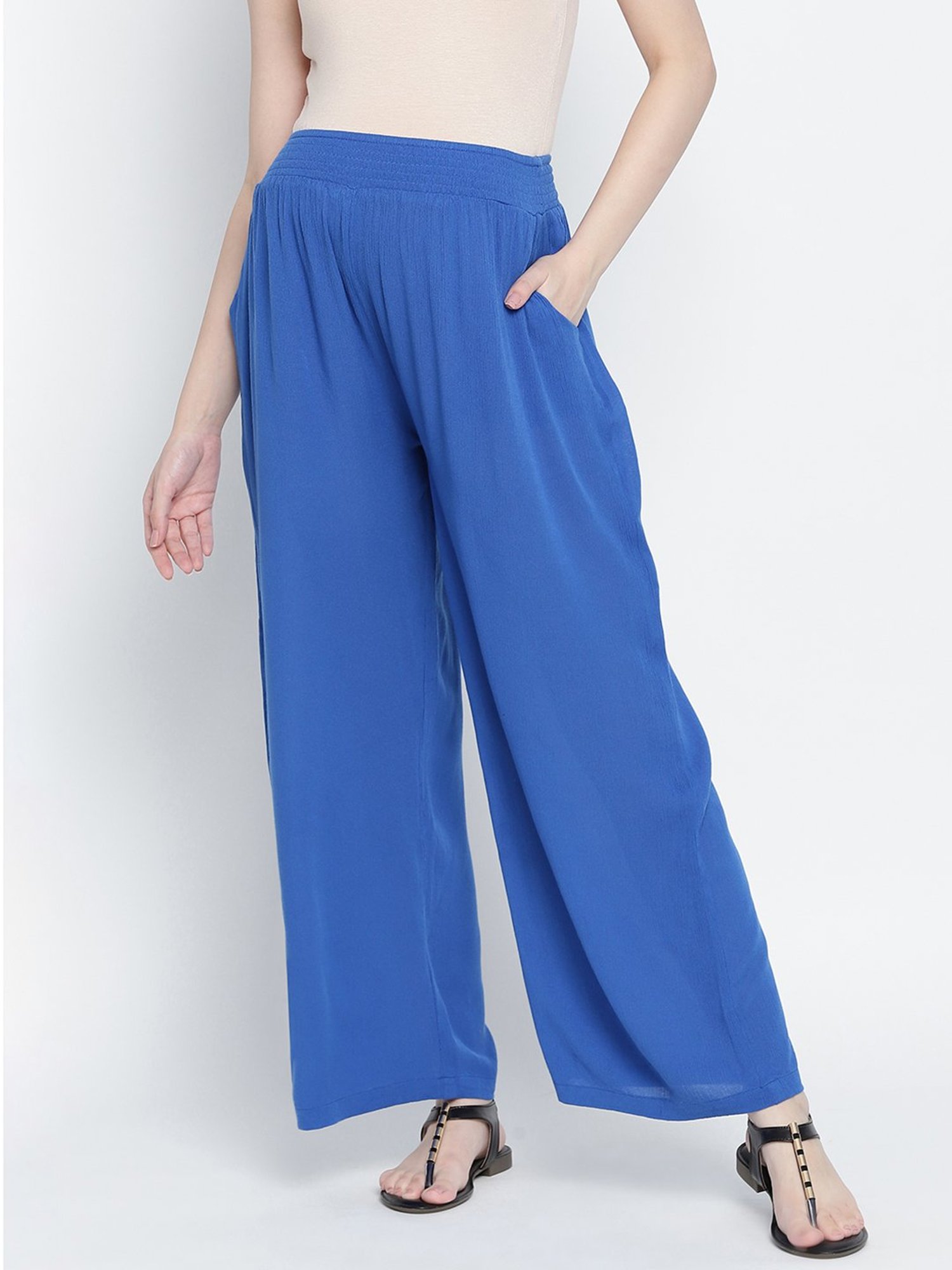 Oxolloxo Blue Viscose Maternity Pants