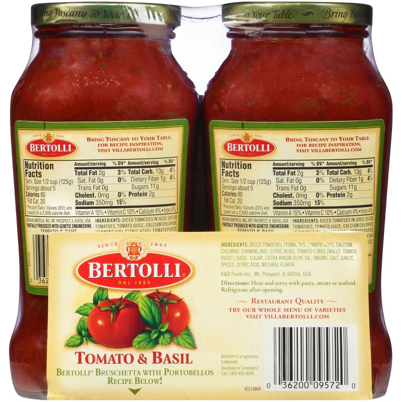 Bertolli Tomato & Basil Pasta Sauce Twin Pack - 48oz