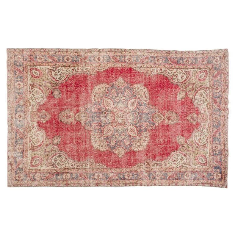 6'8"x10'6" Vintage One-of-a-Kind Helgine Rug Red - Revival Rugs