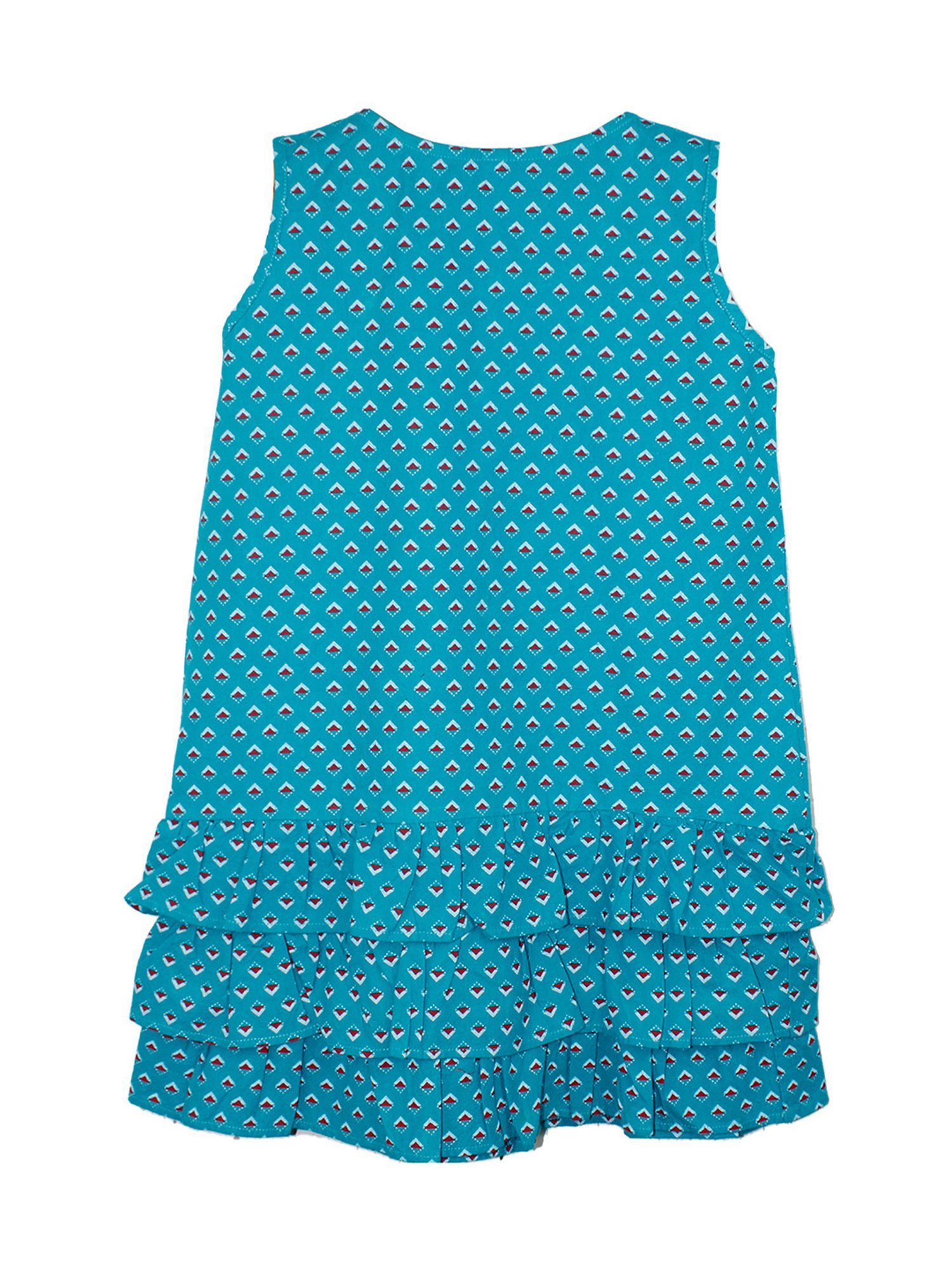 Kiddopanti Kids Blue Printed Dress