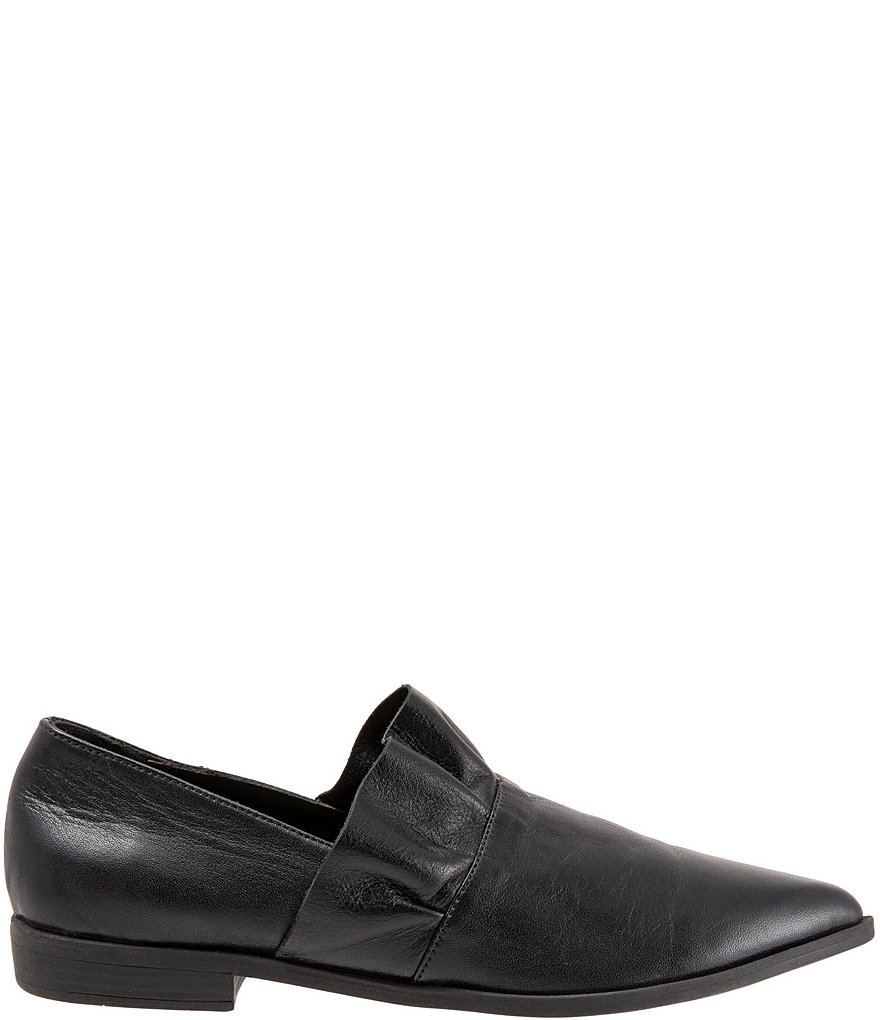 Bueno Burcu Leather Ruffle Slip-On Loafers
