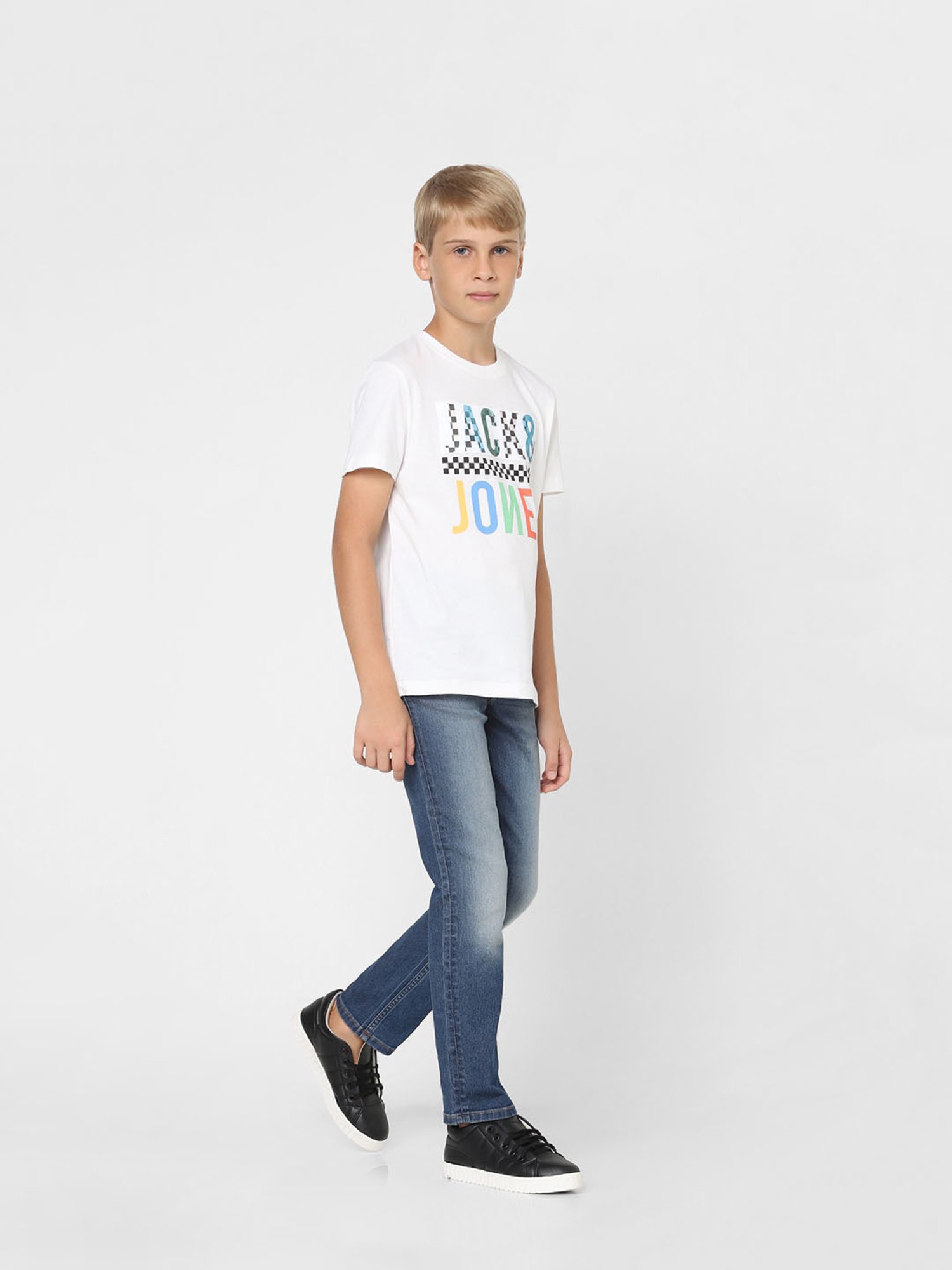 Jack & Jones Junior Boys White Printed T-Shirt