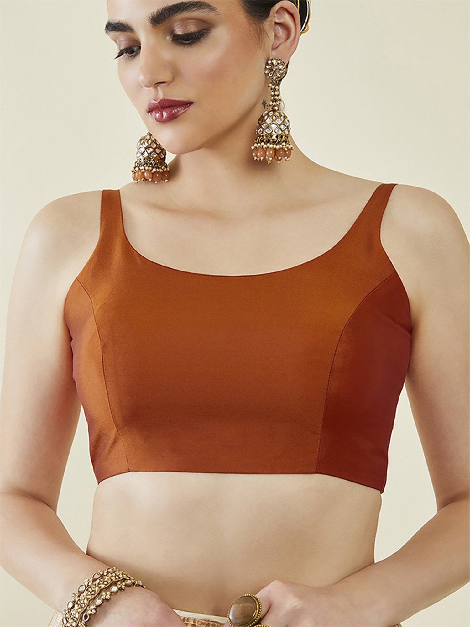 Soch Rust Sleeveless Redymade Blouse