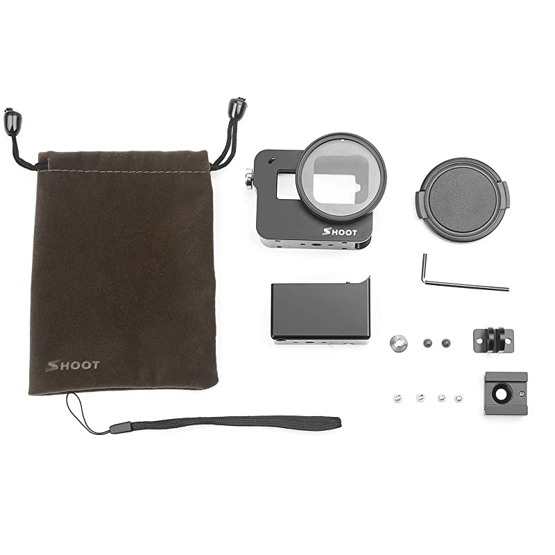 2.0 Vlogging Case Aluminum Protective Shell Mount with Mic Adapter Place Frame for GoPro Hero 7 Black/6/5/(2018) Video Vlog Accessories