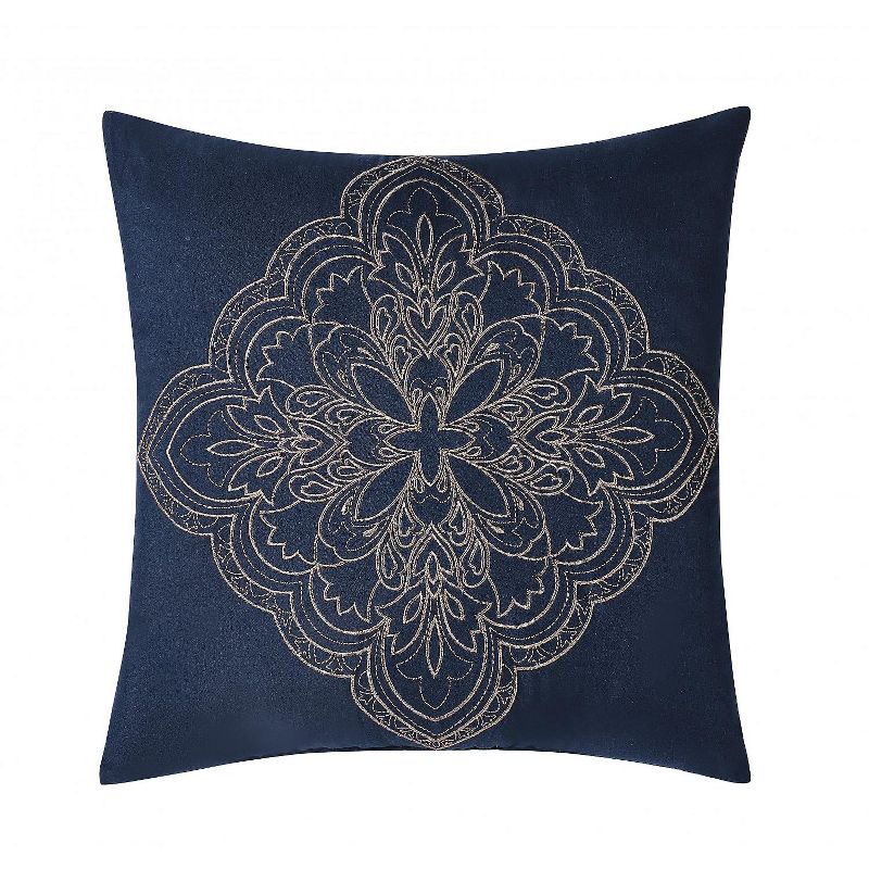 VCNY Home Dion Burgundy/Navy Damask Bed-in-a-Bag Comforter Set - Burgundy/Navy 8 Piece King Comforter Set