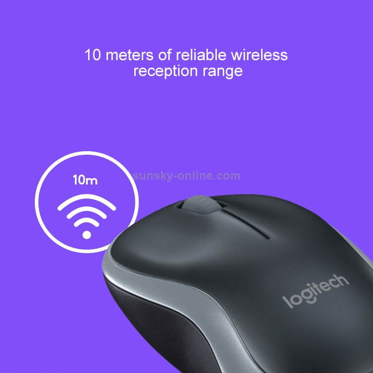 Logitech M186 Wireless Mouse Office Power Saving USB Laptop Desktop Computer Universal(Black Grey)
